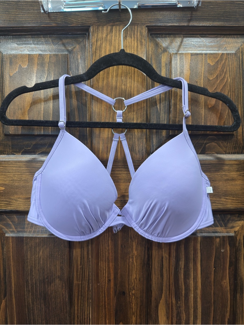 La Vie En Rose Lavender Push-Up Strappy Bikini Top